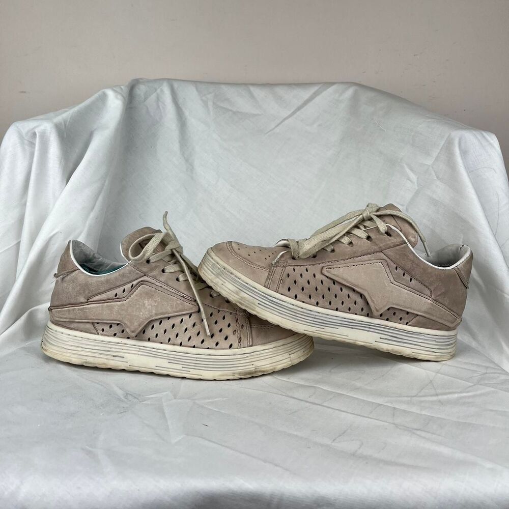 A.S.98 Adrian Orange Perforated Casual Leather Sneaker Women Size EU 38 US 7.5-8